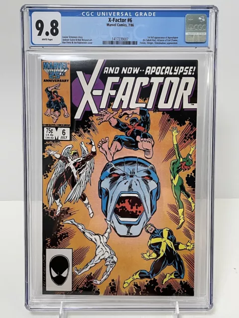 X-Factor #6 CGC 9.8 White Pages 1st Full App. Of Apocalypse 1986 Marvel Comics.