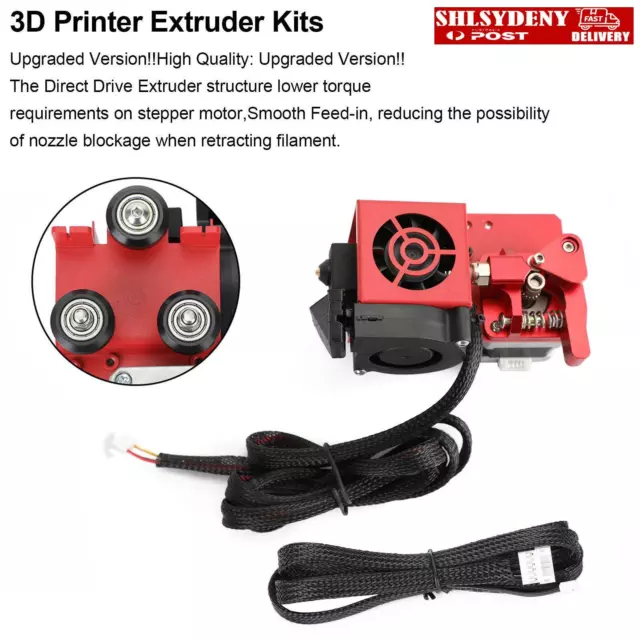3D Printer MK8 Direct Drive Pulley Turbo Fan Extruder for CR-10 Ender3 12V/24V