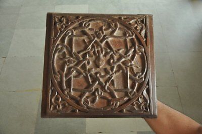Rare Old Wooden Snake Embossed Tantra Work Handcrafted Wall Hanging Panel