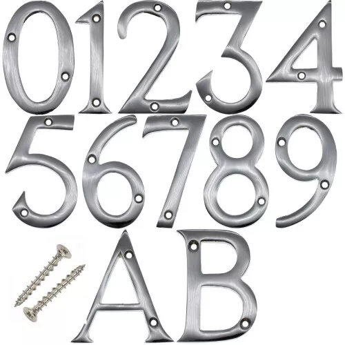 CHROME / BRASS / BLACK HOUSE DOOR NUMBERS 3" / 75mm Numeral Flat Apartment Metal 3