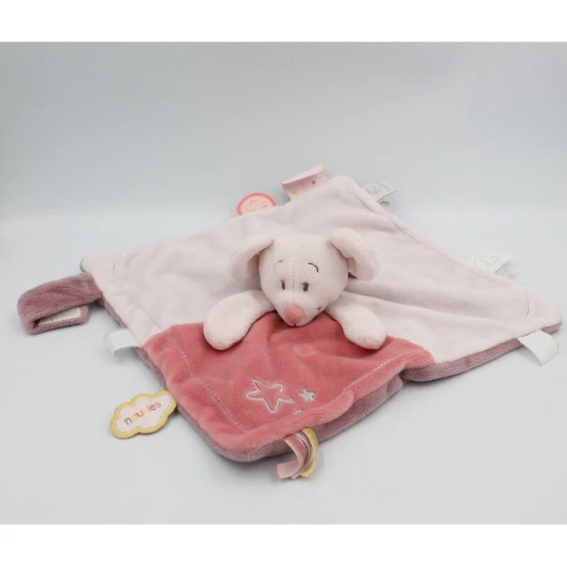 Doudou plat souris rose étoiles Mia NOUKIE'S - 25611