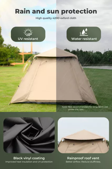 Mountview Instant Pop up Camping Tent Automatic Canopy Waterproof Big Family 3