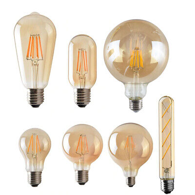 Ampoules LED Edison Vintage E27 4W/8W Blanc Chaud 2200K Ampoule Rétro à Filament