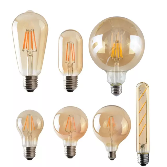 Ampoules LED Edison Vintage E27 4W/8W Blanc Chaud 2200K Ampoule Rétro à Filament