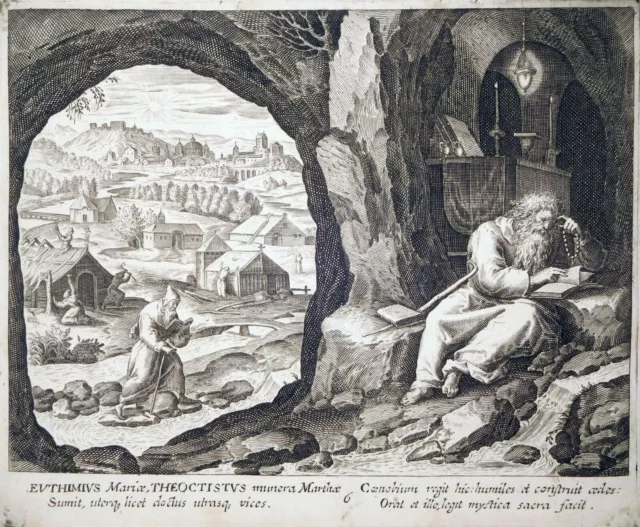 Kupferstich, Hl. Euthymius, M. de Vos/G. Merlo, ~1640, Sadeler, rare
