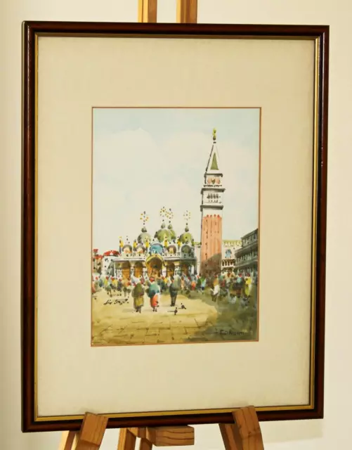 TONI ORSINI (20th Century) Watercolour Painting St Mark's Square, Venice, Italy