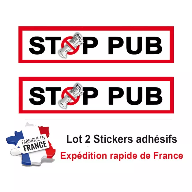 Stop Pub Autocollant pour Boîte aux lettres. Adhésif Pas de Pub 6 cm..