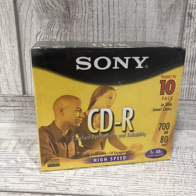 SONY CD-R 10CD80L3 700MB/Mo 1x-48x CD-R 10/PACK 80min New Vintage 2002