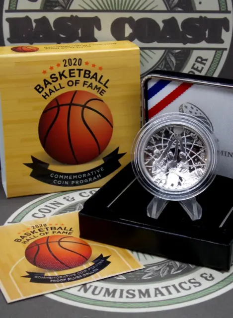 2020 "P" $1 Basketball HALL of FAME Commemorative Proof SILVER Dollar Box & COA