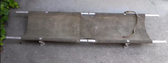 Old WW2 "MD USN" US Navy / USMC Navy Corpsman Medic's Fold Up Stretcher (USED) Old WW2 "MD USN" US Navy / USMC Navy Corpsman Medic's Fold Up Stretcher (USED)