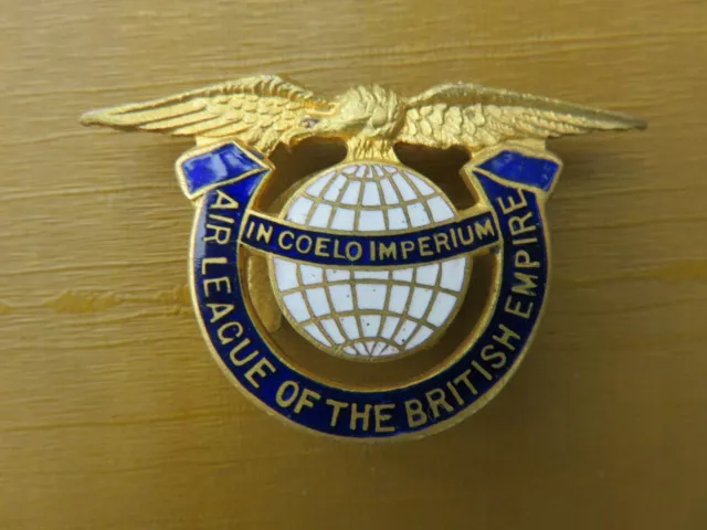 Old Air League Of The British Empire Enamel Lapel  Badge