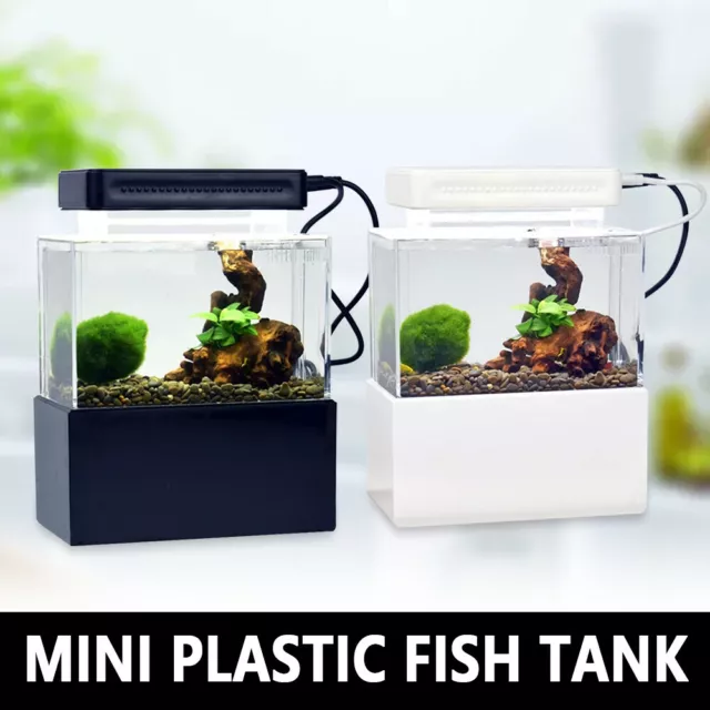 Desktop Ornament Aquarium Fish & Shrimp Tank Fresh Sea Cage Filter Betta Tank