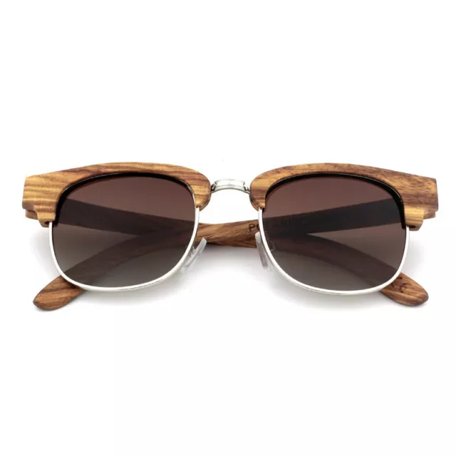 Gafas de sol de madera polarizadas de bambú natural unisex gafas hechas a mano 2