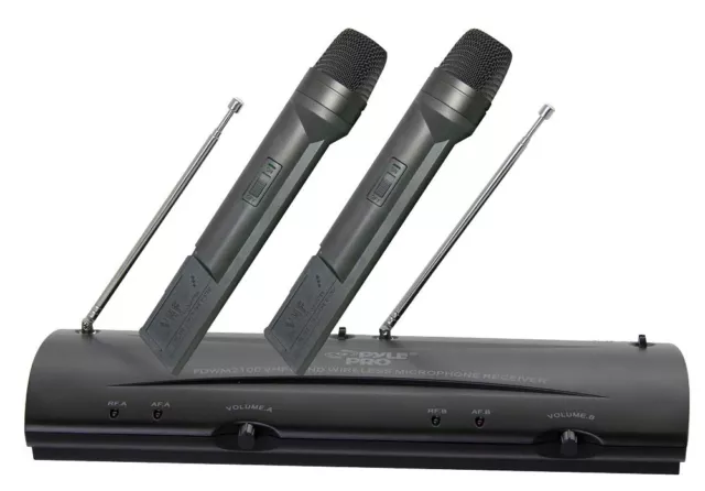 Pyle-Pro PDWM2100 Professional Dual VHF Wireless Handheld Microphone 2 x Mic