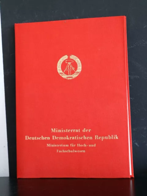 Urkundenmappe - Ministerrat der DDR Ministerium für Hoch- und Fachschulwesen