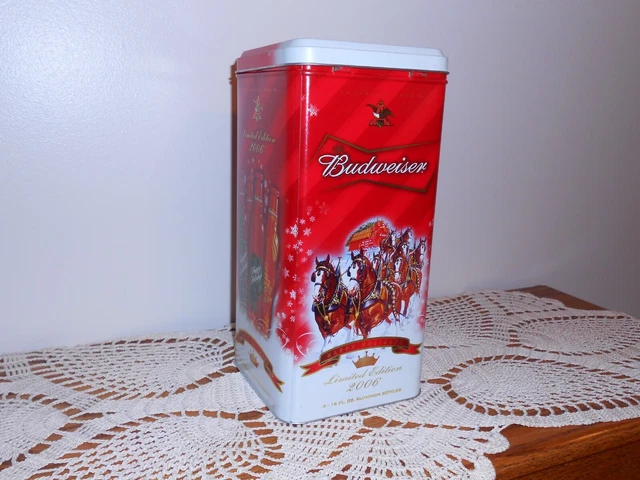 Budweiser 2006 Limited Edition Tin Canister with Aluminum Bottles and Coasters