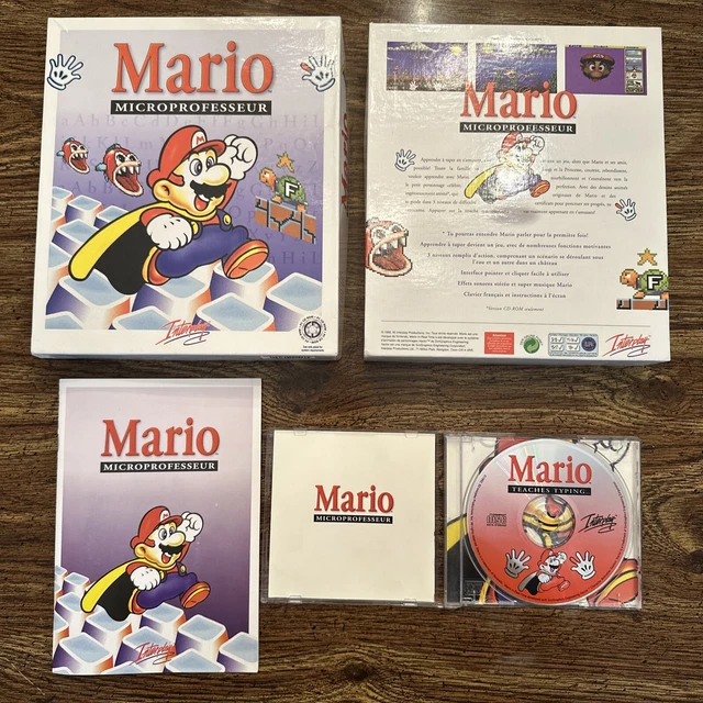 NINTENDO MARIO TEACHES Typing Microprofesseur, 1992, Game CD ROM French