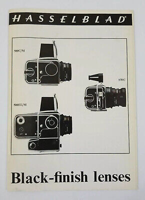 Folleto de lentes Hasselblad 1973 acabado negro para cámara