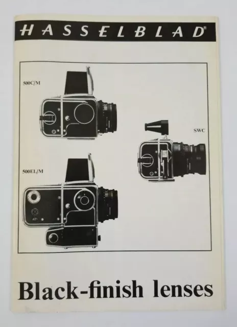 Hasselblad Black-Finish Lenses 1973 Camera Lens Brochure