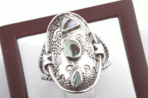 Ring mit 3 Opalen 925 Sterlingsilber Gr. 59 -