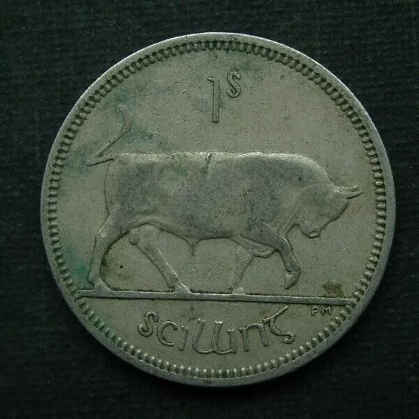 B5) Irland 1 Scilling (Pingin) 1963 EIRE - Tier Kuh / Stier / Ochse ?! - Ireland