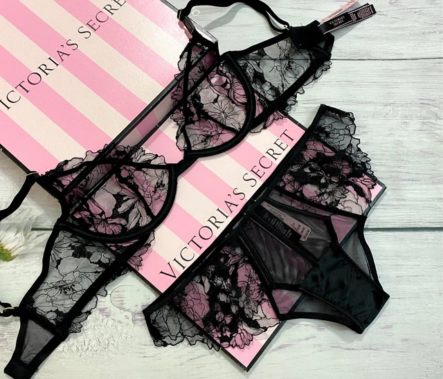 Ensemble Corset + Soutien-gorge Victoria's Secret - Taille 34B - Rose Cristal Brodé - Neuf Avec étiquettes