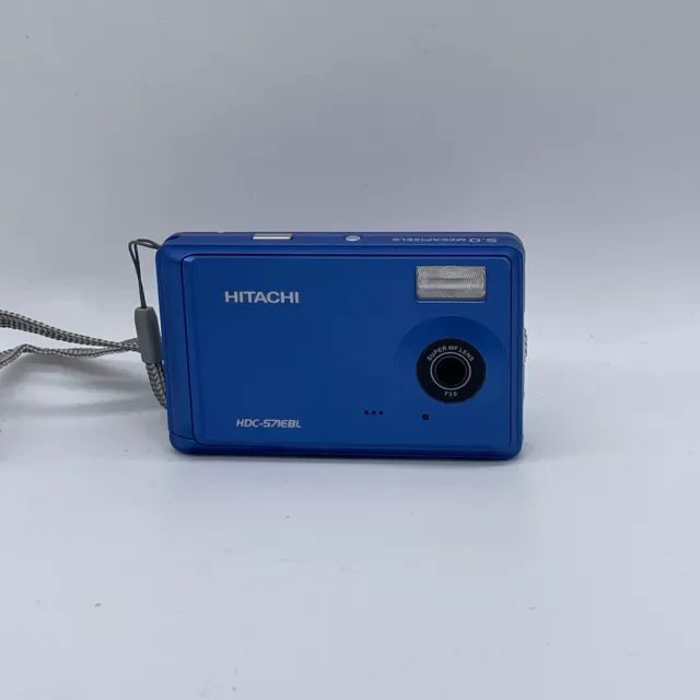 Hitachi HDC-571EBL 5.0MP Compact Digital Camera Blue Tested Fast Dispatch