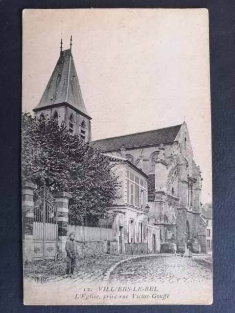 cpa 95 - VILLIERS LE BEL (Val d'Oise) CHURCH St-Didier Rue Victor Couffé animated