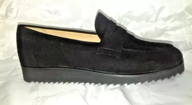 Scarpe Donna Mocassini Neri Camoscio Pelle Woman Shoes MADE ITALY Schuhe Zapatos