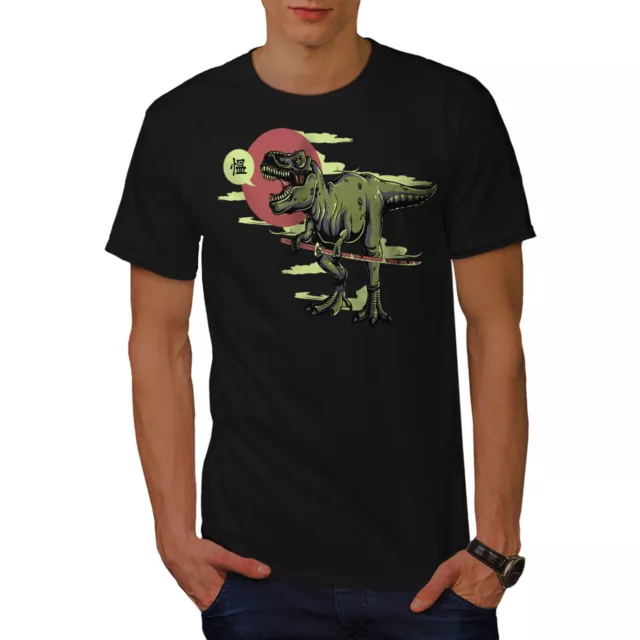 Wellcoda Dinosaur Oldschool Mens T-shirt, Raptor Graphic Design Printed Tee