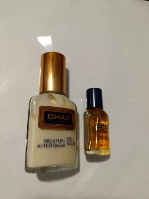 LOT CHAZ MOISTURIZING AFTERSHAVE BALM 1 oz.- COLOGNE .25 oz. REVLON