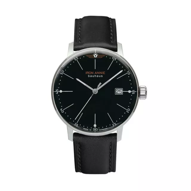 Herrenuhr Iron Annie Bauhaus Quarz, ETA F06.111 Edelstahl, 40mm, 5044-2, schwarz