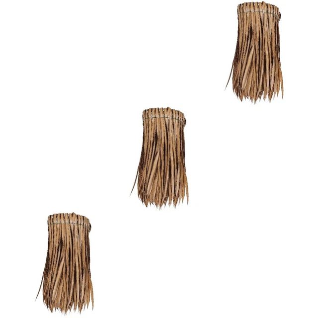 3x Decorative Lifelike Straw Roofs Garden Hut Roofs Hut tiki hut grass roofs