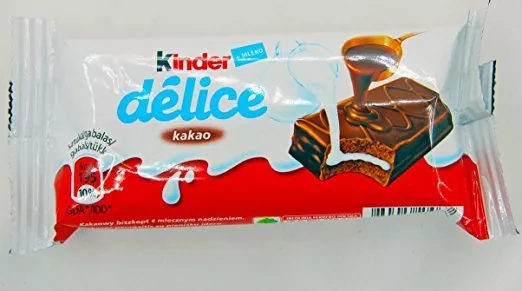 20 x KINDER DELICE Soft Chocolate Bars Cocoa and Milk 42g-Free priority shipping