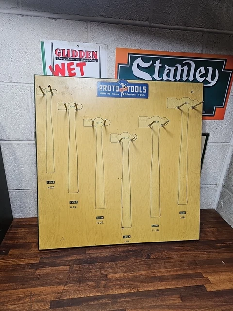 VINTAGE PROTO TOOLS Original Flying Lady Logo Tool Board BALL PEIN ...