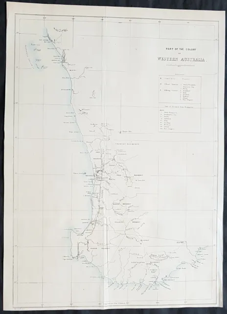 1859 John Arrowsmith Rare Antique Map of The Colony of Western Australia