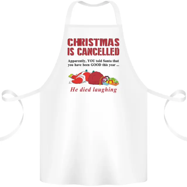 Christmas Is Cancelled Funny Santa Clause Cotton Apron 100% Organic