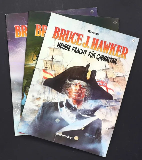 BRUCE J. HAWKER Nr. 1-3 SC Piraten Comic Album Carlsen Verlag William Vance