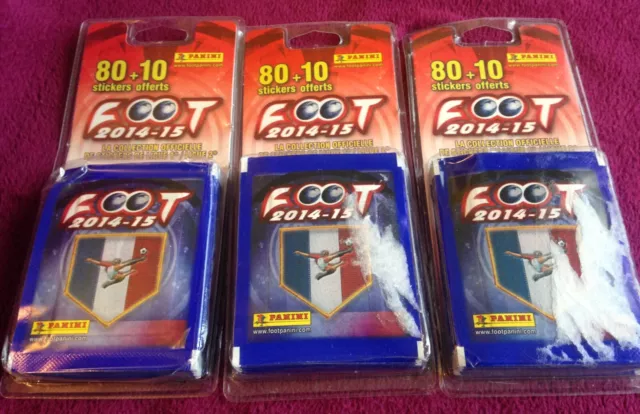 Lot De 3 Pack De 16 Pochettes ( Soit 48 Pochettes ) Panini Foot 2014-15 - Neuf