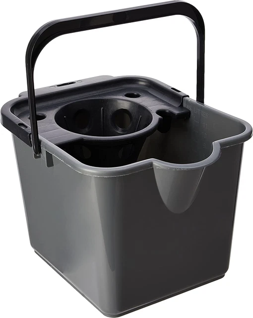 Cubo y escurridor de fregona ADDIS en gris carbón capacidad 12 L