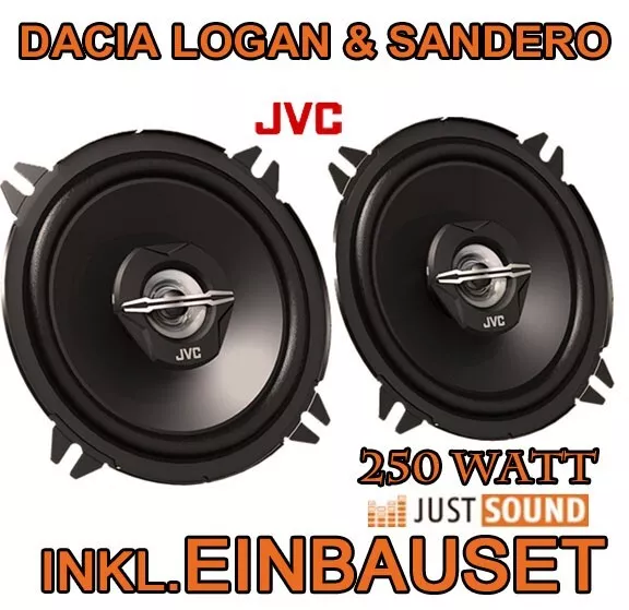 JVC Lautsprecher für Dacia Logan Sandero 250Watt Boxen Set Einbauset Neuware