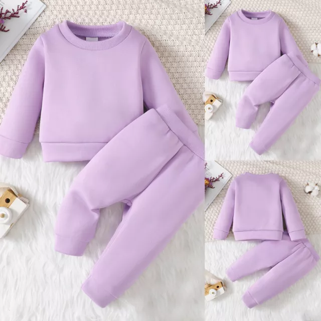 Newborn Baby Girls Sweatshirt Tops Pants Tracksuits Kids Outfits Set Clothes UK