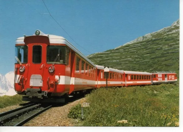 AK Furka - Oberalp - Bahn Pendelzug mit BDeh  4/4 II92 bei Nätschen