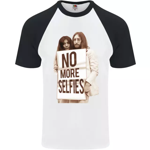 No More Selfies Funny Camera Photography Mens S/S Baseball T-Shirt