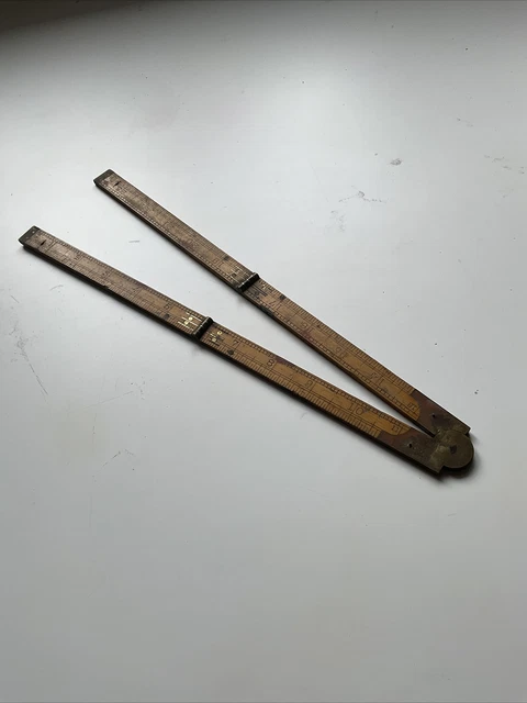 Vintage Brass Folding Ruler J Rabone & Sons  Birmingham.