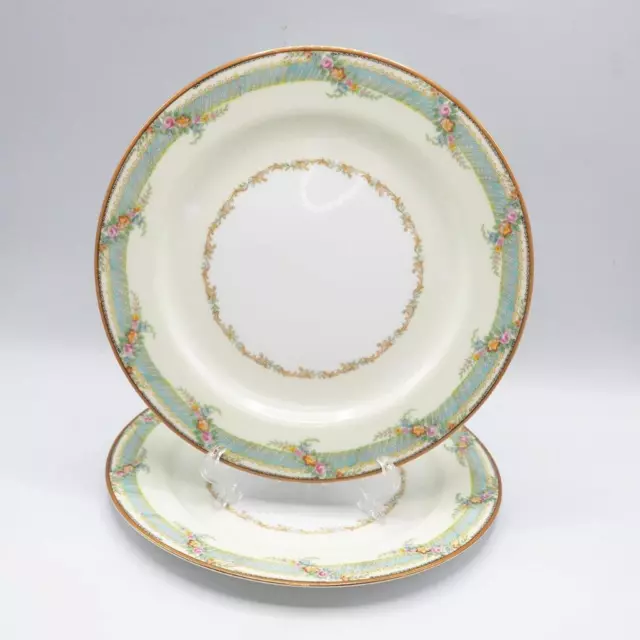 Noritake Morimura Art Déco N352 Cena Cina Piatto Piano Set Di 2 10-1.3cm