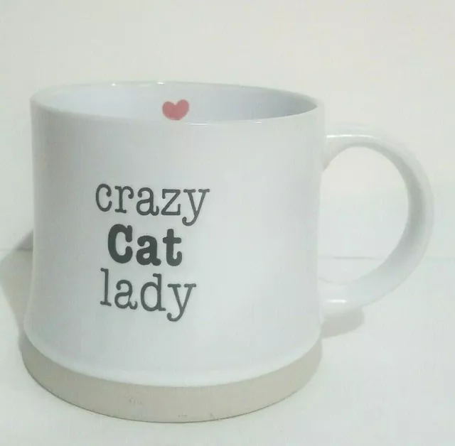 Crazy Cat Lady Coffee Tea Mug Off White Ivory Kitty Love Spectrum Designz