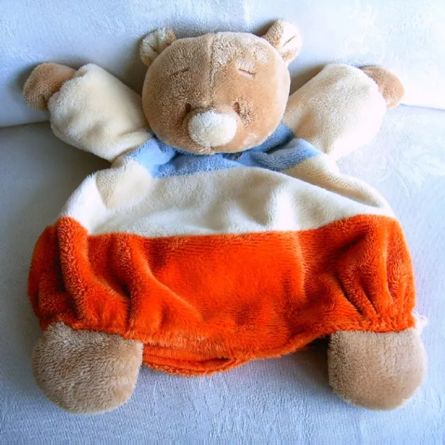 Doudou Ours Noukies Noukie's - Orange Blanc