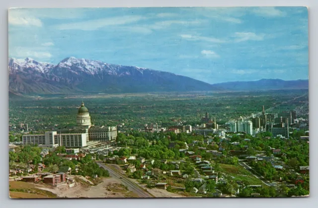 Postcard Aerial View of Salt Lake City,Utah,Vintage Unposted Circa 1964 Utah