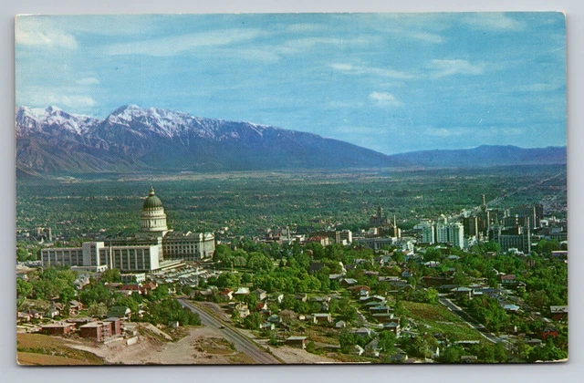 Postcard Aerial View of Salt Lake City,Utah,Vintage Unposted Circa 1964 Utah